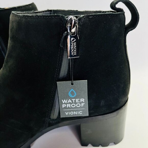 Vionic Wilma Women's Heeled Ankle Boot Size 9.5 in Black W Lug Sole Block Heel - Picture 8 of 16